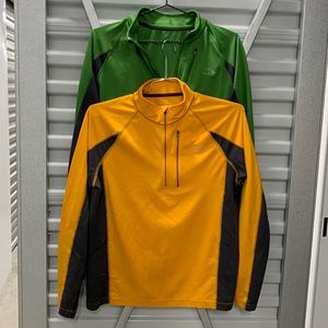 Pair of two (2) LL Bean quarter zip thermal underlayer workout gear athletic USA